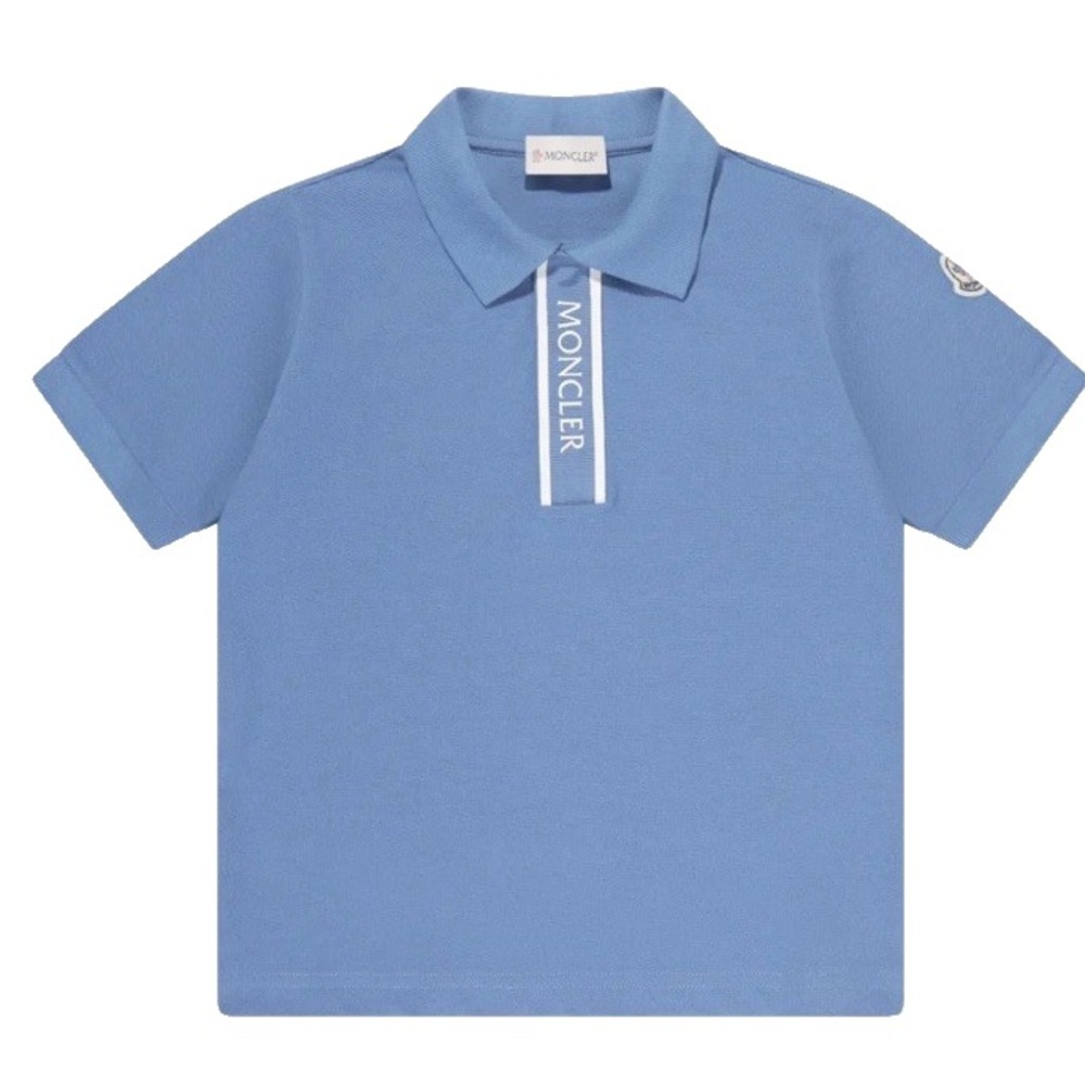 Moncler Infant Boys Logo Print Polo Shirt Blue size 4A Designer